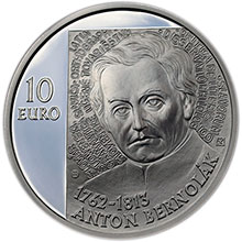 Náhled Reverzní strany - 2012 - 10 € - Anton Bernolák - 250. výročie narodenia Ag b.k.