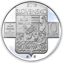 Náhled Averzní strany - 2018 - 10 € - Vznik Československej republiky – 100. výročie Ag b.k.