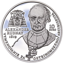 Náhled Reverzní strany - 2019 - 10 € - Vymenovanie A. Rudnaya za ostrihomského arcibiskupa – 200. výročie Ag Proof