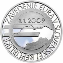 Náhled Reverzní strany - 2019 - 10 € - Zavedenie eura v Slovenskej republike - 10. výročie  Ag b.k.