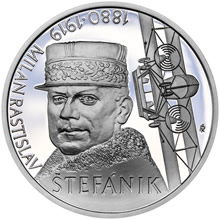 Náhled Reverzní strany - 2019 - 10 € - Milan Rastislav Štefánik – 100. výročie úmrtia Ag b.k.