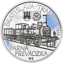 Náhled Reverzní strany - 2023 - 10 € Prvá parná lokomotíva medzi Bratislavou a Trnavou – 150. výročie Ag Proof