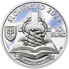 Náhled Averzní strany - 2024 - 10 € Ján Chryzostom Korec - 100. výročie narodenia Ag proof