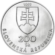 Náhled Reverzní strany - 1993 - Proof - 200 Sk 150. let spisovné slovenštiny