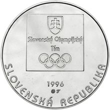 Náhled Reverzní strany - 200Sk 1996/ 100. Výročí uspořádání 1. novodobých olympijských her Proof