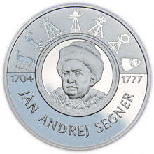 Náhled Averzní strany - 2004 - b. k. -Ján Andrej Segner – 300. výročí  narození