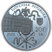 Náhled Reverzní strany - 2005 - b.k. - 200 Sk Bratislavský mír