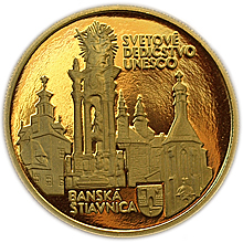 Náhled Reverzní strany - 5000 Sk 1997 světové dědictví UNESCO - Banská Štiavnica