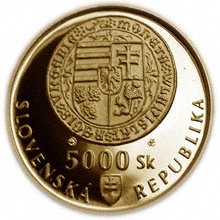 Náhled Reverzní strany - 5000 Sk 500. výročí ražby tolarových mincí v Kremnici