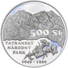Náhled Reverzní strany - 500 Sk 1999 Ochrana přírody a krajiny - Tanap b.k.