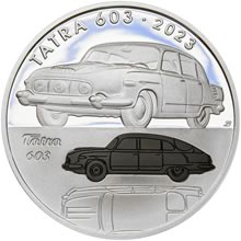 Náhled Reverzní strany - 2023 Proof - 500 Kč Osobní automobil Tatra 603
