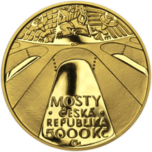 Náhled Averzní strany - Zlatá mince 5000 Kč 2013 Železniční most v Žampachu proof