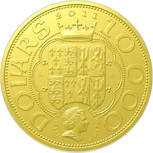 Náhled Averzní strany - Zlatá investiční mince - 10.000 NZD - Dobrá královna Anna