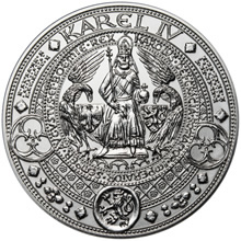 Náhled Averzní strany - Nejkrásnější medailon II. Královská pečeť - 1 kg Ag patina