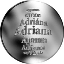 Náhled Reverzní strany - Česká jména - Adriana - velká stříbrná medaile 1 Oz