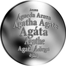 Náhled Reverzní strany - Česká jména - Agáta - stříbrná medaile
