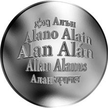 Náhled Reverzní strany - Česká jména - Alan - stříbrná medaile
