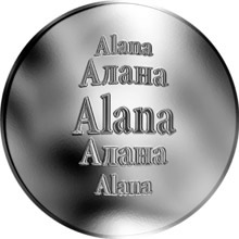 Náhled Reverzní strany - Slovenská jména - Alana - stříbrná medaile
