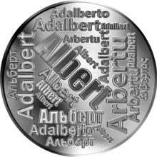 Náhled Reverzní strany - Česká jména - Albert - velká stříbrná medaile 1 Oz