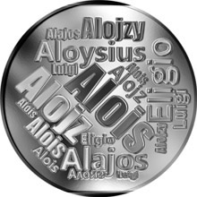 Náhled Reverzní strany - Česká jména - Alois - velká stříbrná medaile 1 Oz