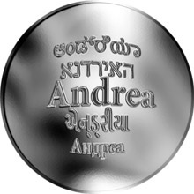 Náhled Reverzní strany - Česká jména - Andrea - velká stříbrná medaile 1 Oz