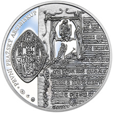 Náhled Reverzní strany - Arnošt z Pardubic - 650. výročí úmrtí stříbro patina