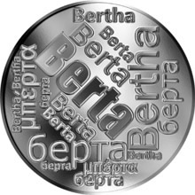 Náhled Reverzní strany - Česká jména - Berta - velká stříbrná medaile 1 Oz