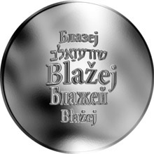 Náhled Reverzní strany - Česká jména - Blažej - stříbrná medaile