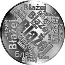 Náhled Reverzní strany - Česká jména - Blažej - velká stříbrná medaile 1 Oz