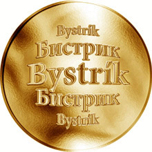 Náhled Reverzní strany - Slovenská jména - Bystrík - velká zlatá medaile 1 Oz