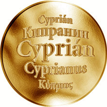 Náhled Reverzní strany - Slovenská jména - Cyprián - velká zlatá medaile 1 Oz