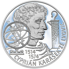 Náhled Averzní strany - Cyprián Karásek ze Lvovic - 500. výročí narození stříbro patina