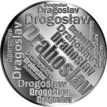 Náhled Reverzní strany - Česká jména - Drahoslav - velká stříbrná medaile 1 Oz