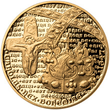 Náhled Reverzní strany - Sada zlatého dukátu a stříbrného odražku Karel IV. římský císař - b.k.
