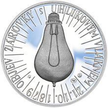 Náhled Reverzní strany - Thomas Alva Edison - 135. výročí sestrojení žárovky stříbro patina