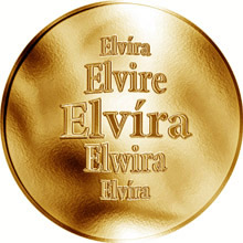 Náhled Reverzní strany - Slovenská jména - Elvíra - velká zlatá medaile 1 Oz