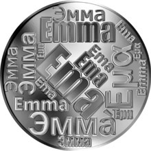 Náhled Reverzní strany - Česká jména - Ema - velká stříbrná medaile 1 Oz