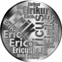 Náhled Reverzní strany - Česká jména - Erik - velká stříbrná medaile 1 Oz