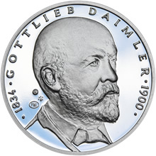 Náhled Averzní strany - Gottlieb Daimler - 180. výročí narození stříbro proof