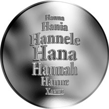 Náhled Reverzní strany - Česká jména - Hana - velká stříbrná medaile 1 Oz