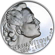 Náhled Averzní strany - Hana Vítová - 100. výročí narození stříbro patina