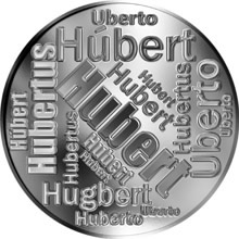 Náhled Reverzní strany - Česká jména - Hubert - velká stříbrná medaile 1 Oz