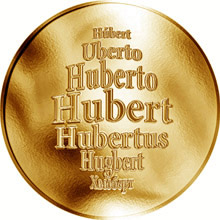Náhled Reverzní strany - Česká jména - Hubert - zlatá medaile
