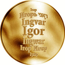Náhled Reverzní strany - Česká jména - Igor - zlatá medaile