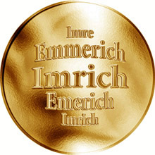 Náhled Reverzní strany - Slovenská jména - Imrich - zlatá medaile
