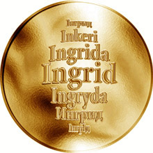 Náhled Reverzní strany - Česká jména - Ingrid - zlatá medaile