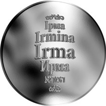 Náhled Reverzní strany - Česká jména - Irma - stříbrná medaile