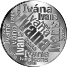Náhled Reverzní strany - Česká jména - Ivana - velká stříbrná medaile 1 Oz