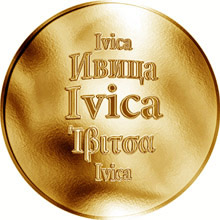 Náhled Reverzní strany - Slovenská jména - Ivica - velká zlatá medaile 1 Oz