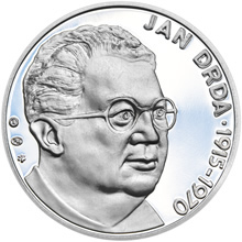 Náhled Averzní strany - Jan Drda - 100. výročí narození stříbro proof
